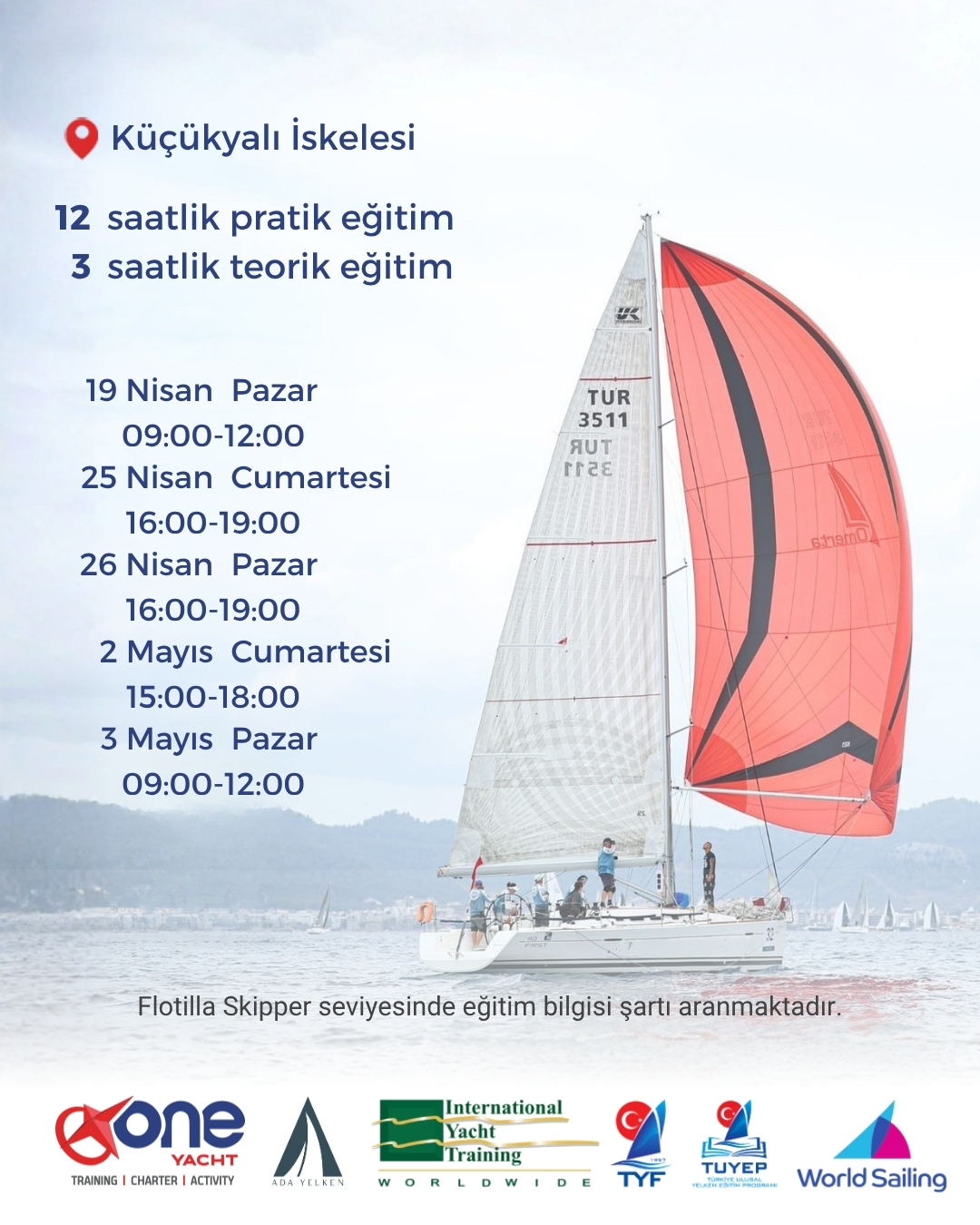 Büyükçekmece Kıyı Marina Çıkışlı Yelken Eğitimleri